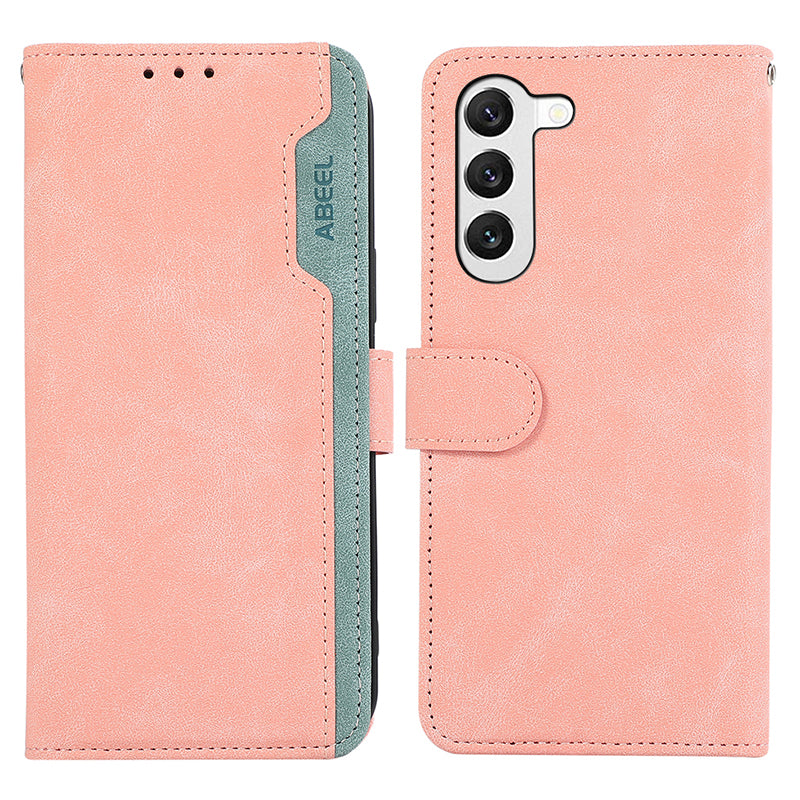 ABEEL For Samsung Galaxy S23+ Case Splicing Color Stand Wallet Flip Leather Phone Cover