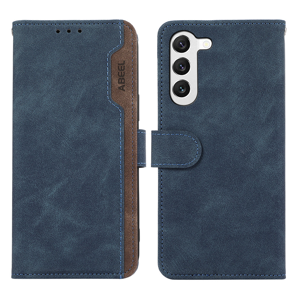 ABEEL For Samsung Galaxy S23+ Case Splicing Color Stand Wallet Flip Leather Phone Cover