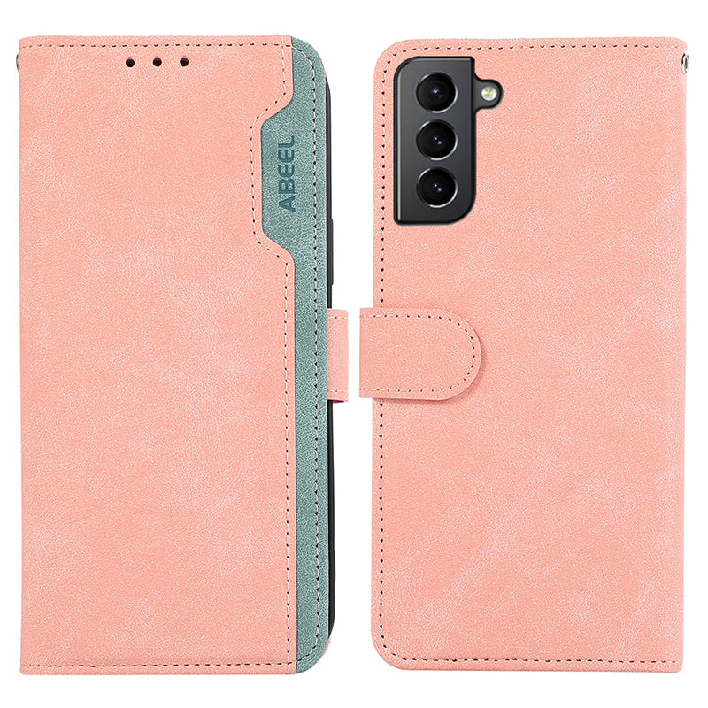 ABEEL For Samsung Galaxy S21 5G / S21 4G Wallet Case Color Matching RFID Blocking Leather Phone Cover
