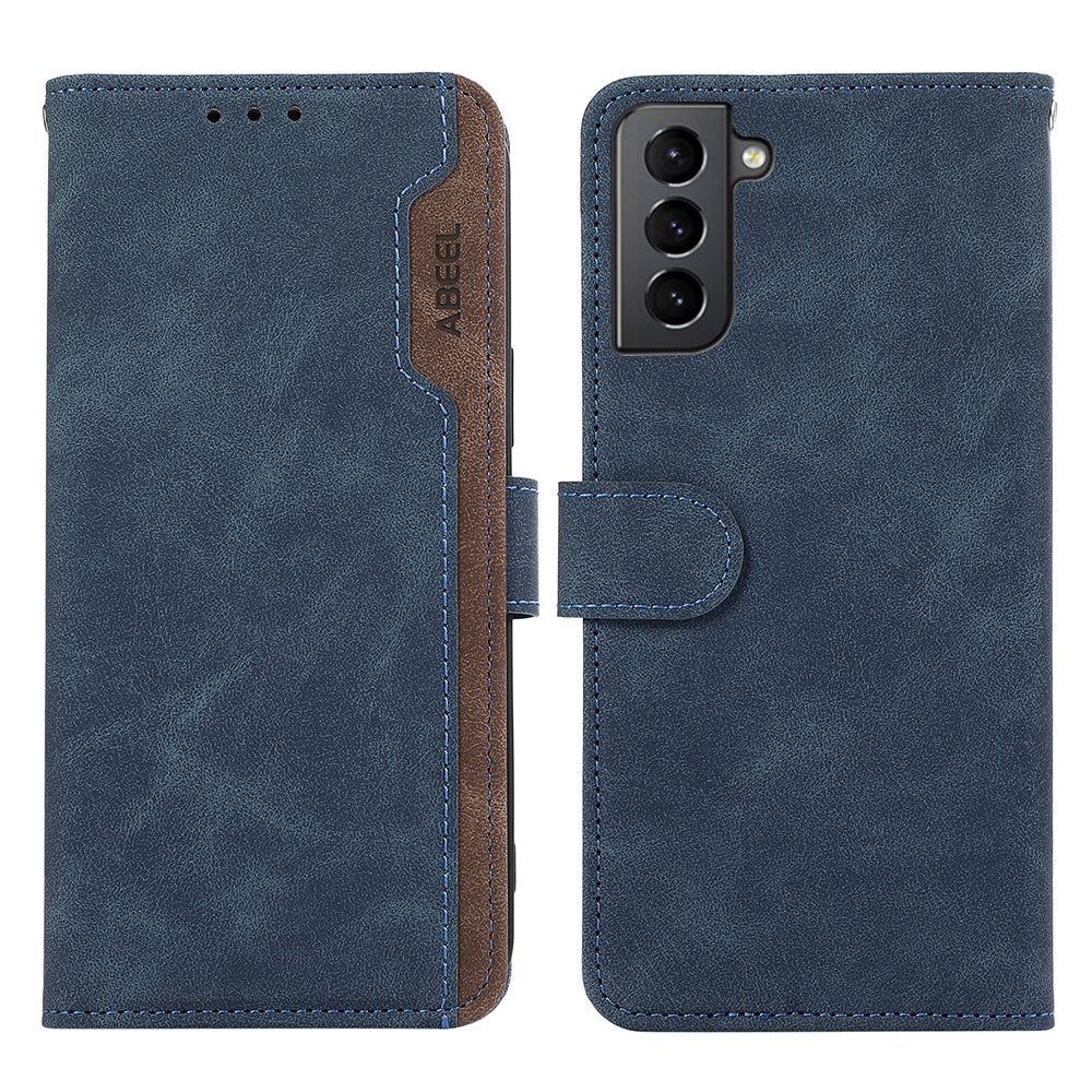 ABEEL For Samsung Galaxy S21 5G / S21 4G Wallet Case Color Matching RFID Blocking Leather Phone Cover