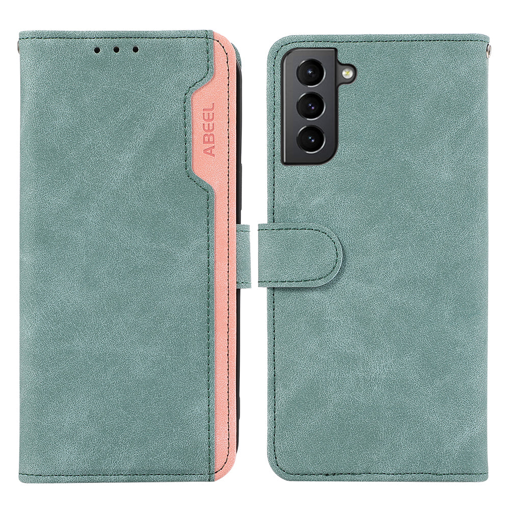 ABEEL For Samsung Galaxy S21 5G / S21 4G Wallet Case Color Matching RFID Blocking Leather Phone Cover