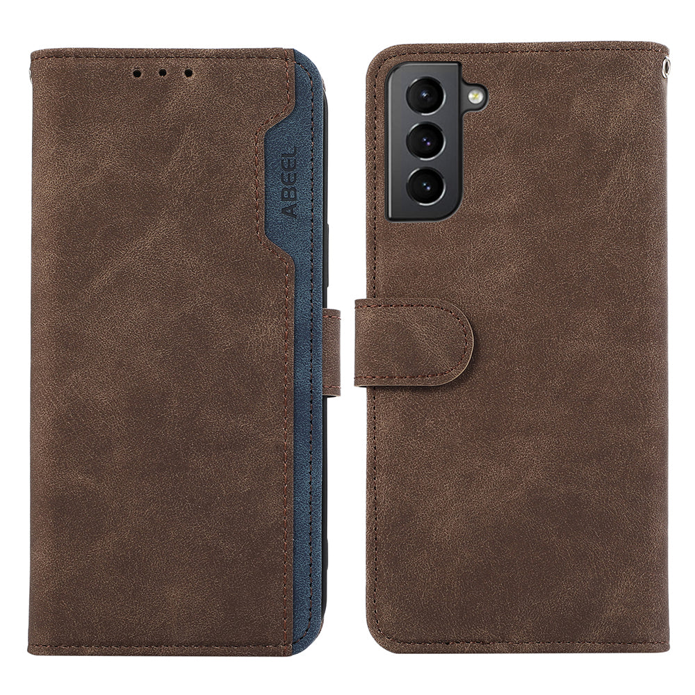 ABEEL For Samsung Galaxy S21 5G / S21 4G Wallet Case Color Matching RFID Blocking Leather Phone Cover