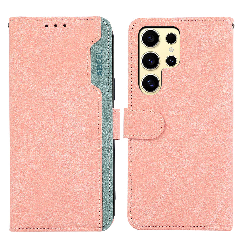 ABEEL For Samsung Galaxy S23 Ultra Case Color Matching RFID Blocking Wallet Leather Phone Cover