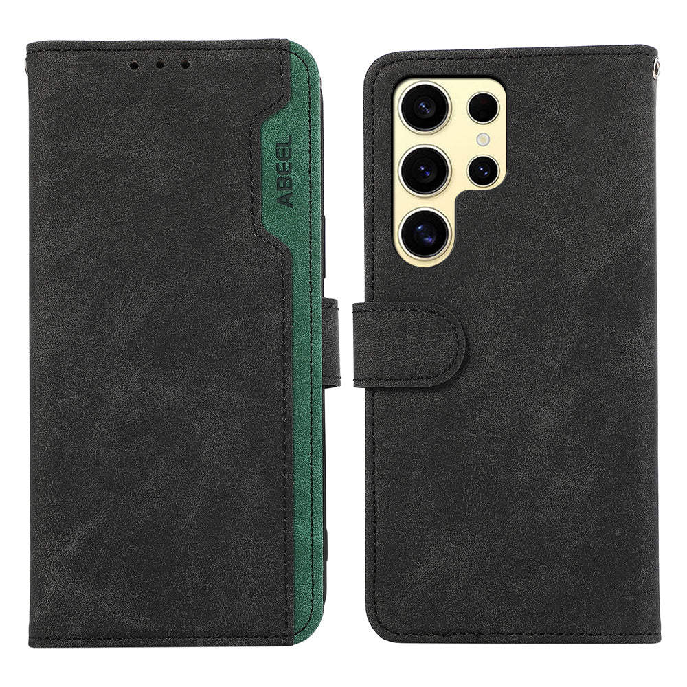 ABEEL For Samsung Galaxy S23 Ultra Case Color Matching RFID Blocking Wallet Leather Phone Cover