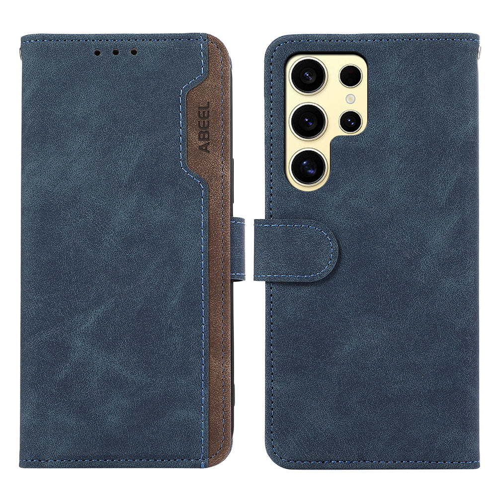 ABEEL For Samsung Galaxy S23 Ultra Case Color Matching RFID Blocking Wallet Leather Phone Cover