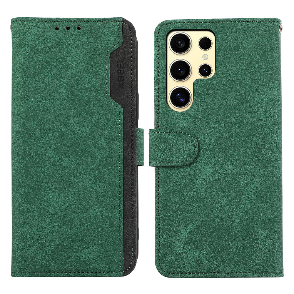 ABEEL For Samsung Galaxy S23 Ultra Case Color Matching RFID Blocking Wallet Leather Phone Cover
