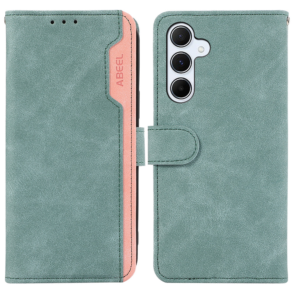 ABEEL For Samsung Galaxy A14 5G / 4G PU Leather Phone Cover RFID Blocking Stand Phone Protective Shell
