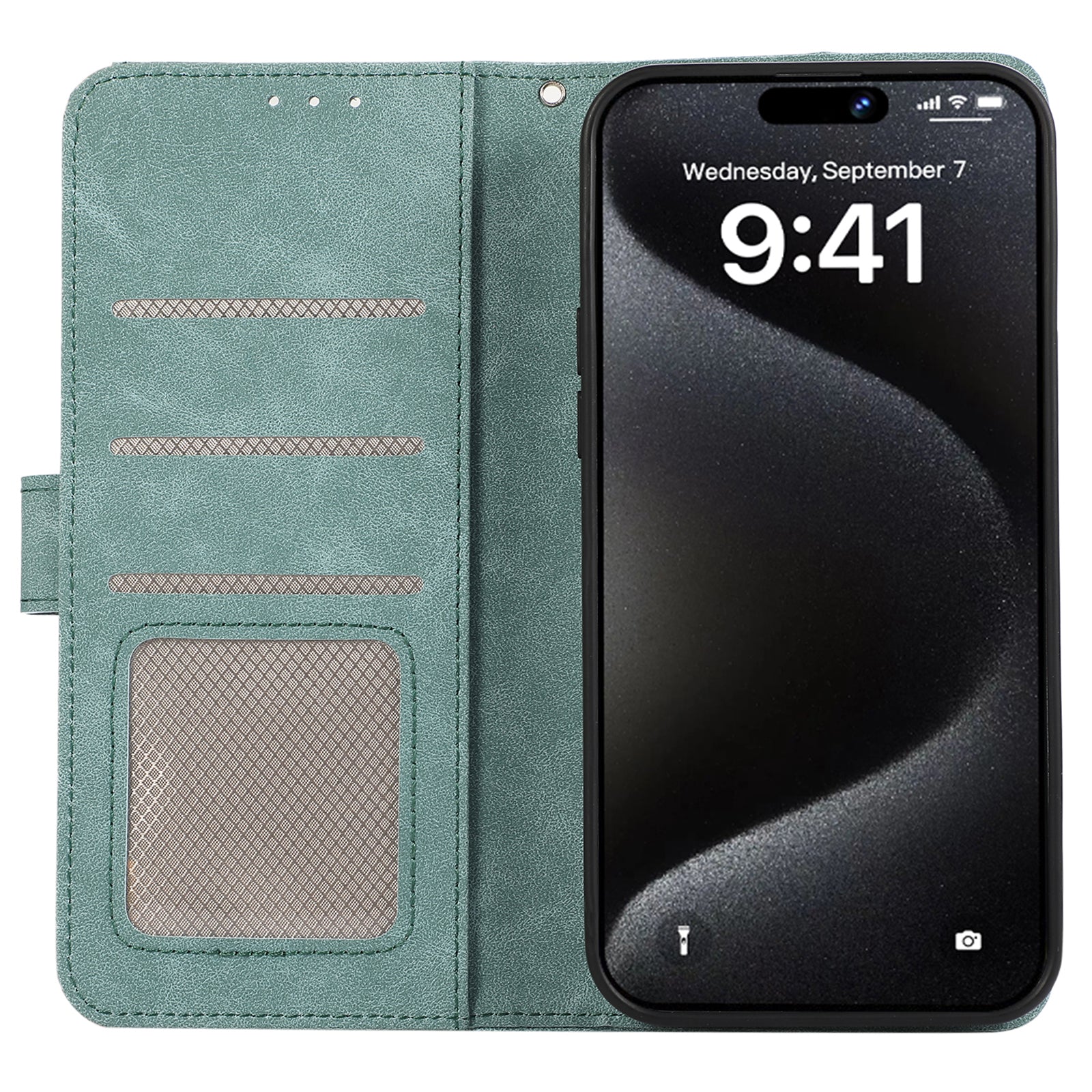 ABEEL For iPhone 15 Pro Cell Phone Cases RFID Blocking Wallet Shell