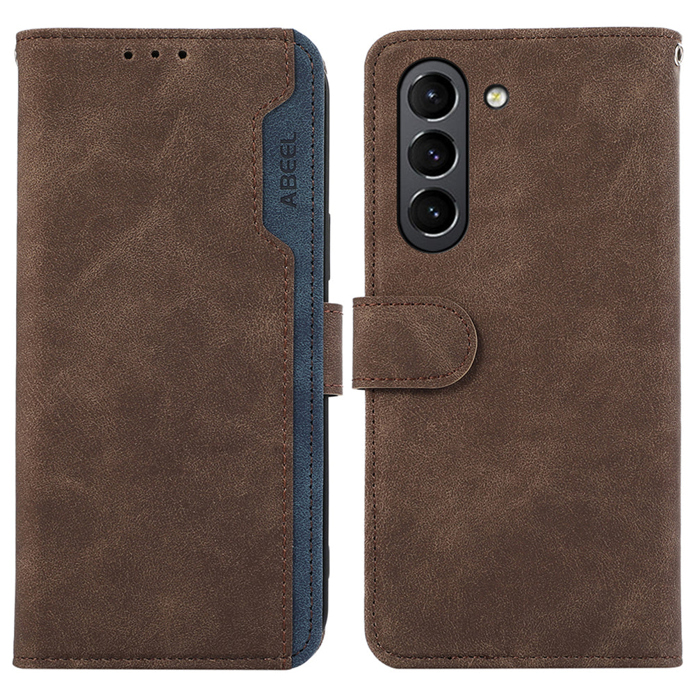ABEEL For Samsung Galaxy S21 FE 5G RFID Blocking Stand PU Leather Phone Shell Protective Cover
