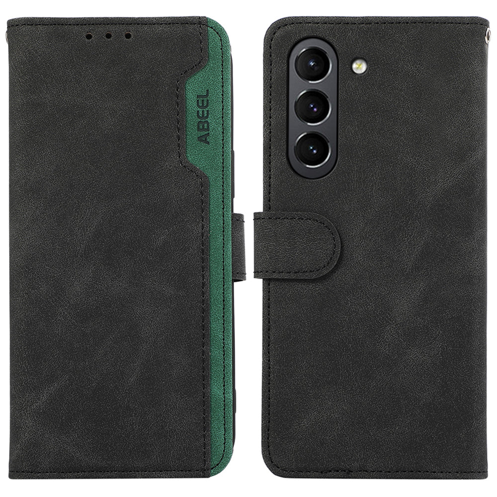 ABEEL For Samsung Galaxy S21 FE 5G RFID Blocking Stand PU Leather Phone Shell Protective Cover