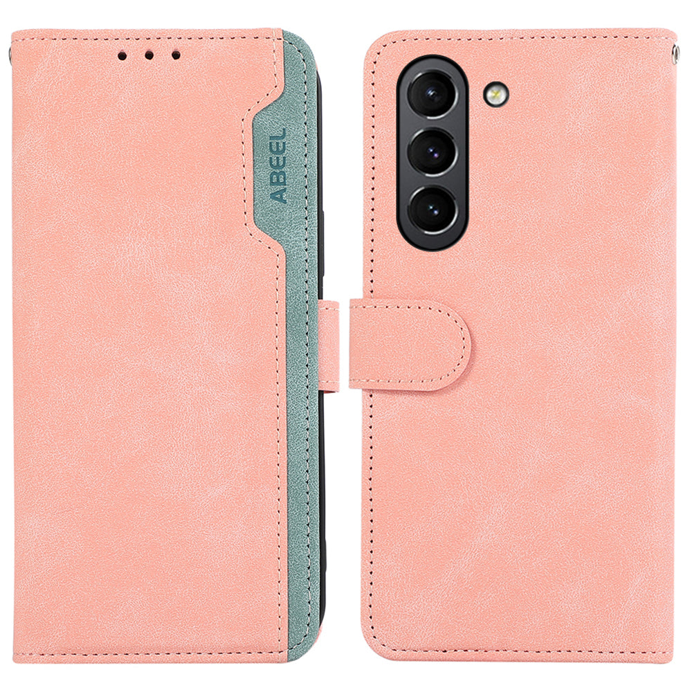 ABEEL For Samsung Galaxy S21 FE 5G RFID Blocking Stand PU Leather Phone Shell Protective Cover