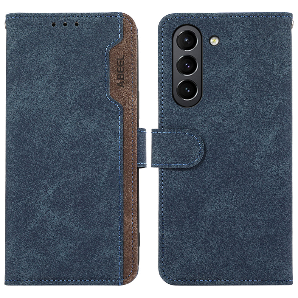 ABEEL For Samsung Galaxy S21 FE 5G RFID Blocking Stand PU Leather Phone Shell Protective Cover