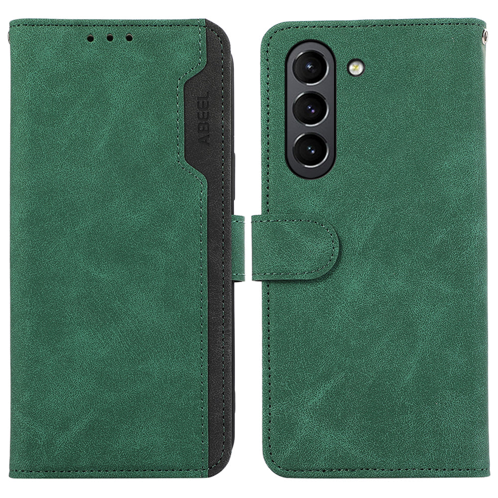 ABEEL For Samsung Galaxy S21 FE 5G RFID Blocking Stand PU Leather Phone Shell Protective Cover