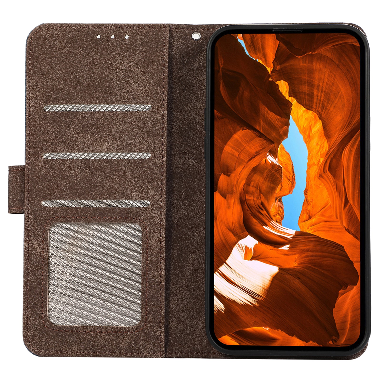 ABEEL For iPhone 15 Case RFID Blocking Stand PU Leather Phone Protective Shell