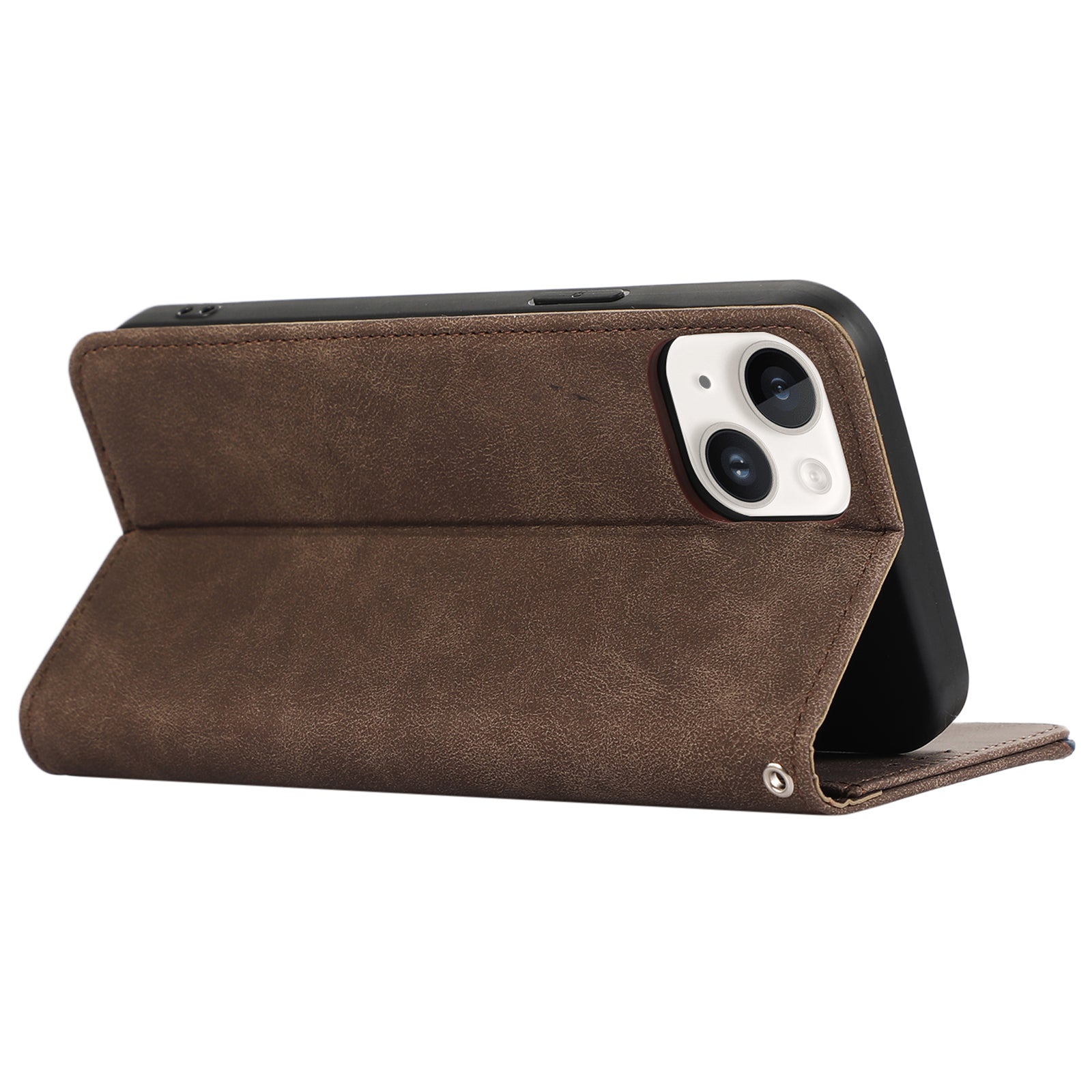 ABEEL For iPhone 15 Case RFID Blocking Stand PU Leather Phone Protective Shell