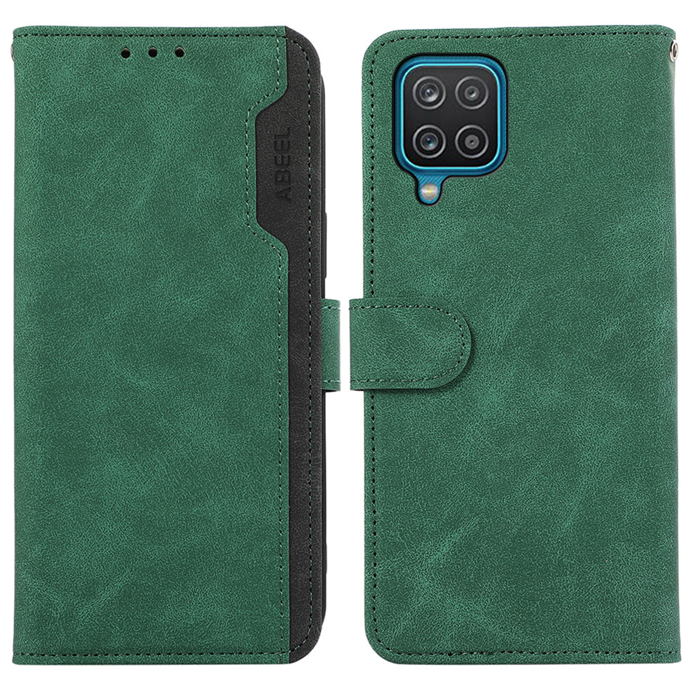 ABEEL For Samsung Galaxy A12 Drop Proof Cell Phone Case RFID Blocking Stand Cover