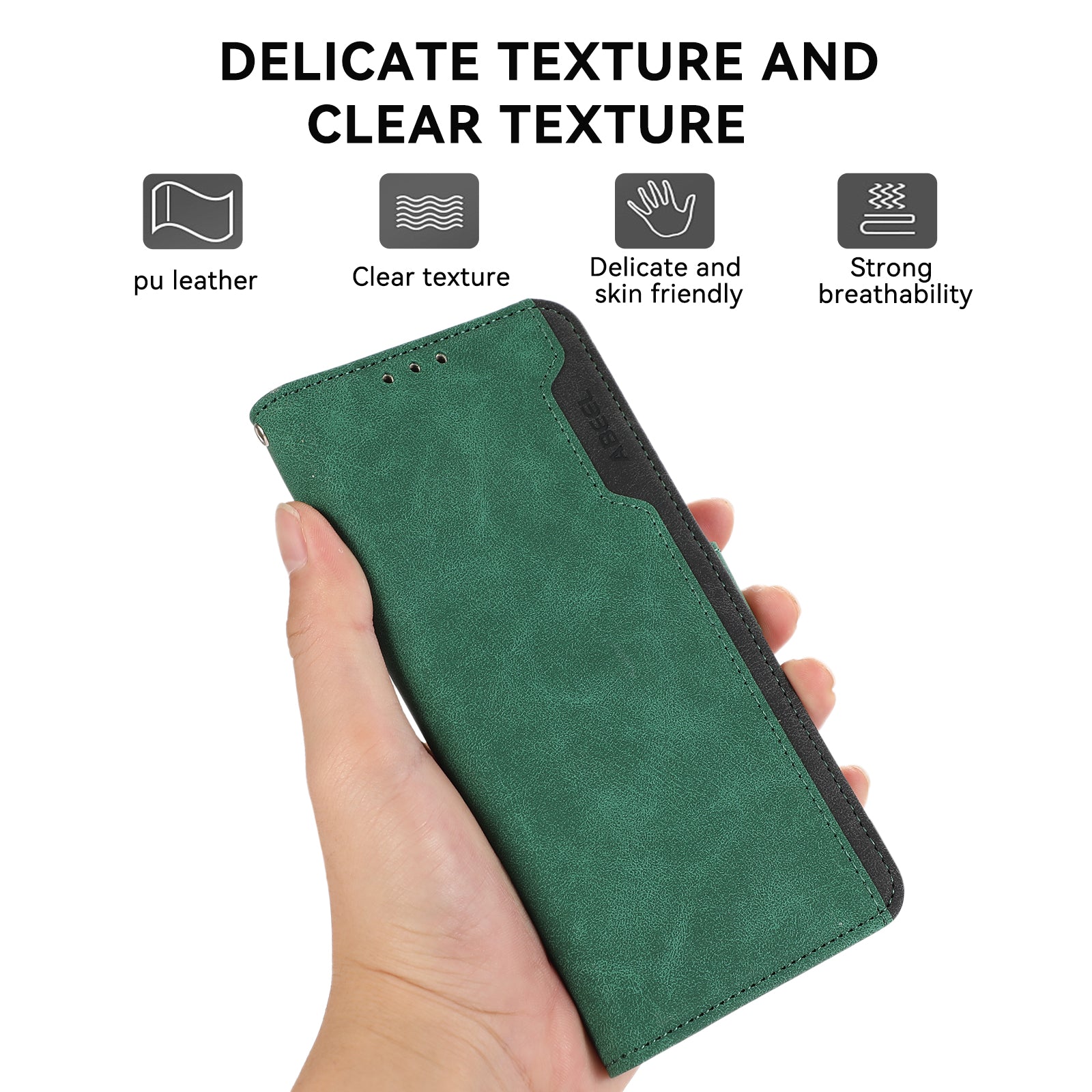 ABEEL For iPhone 14 Pro Max Cell Phone Cases RFID Blocking PU Leather Stand Cover