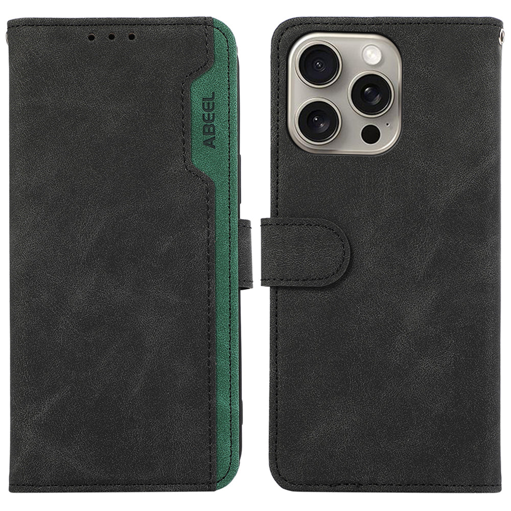 ABEEL PU Leather Phone Protective Cover For iPhone 12 Pro Max 6.7 inch RFID Blocking Stand Phone Shell