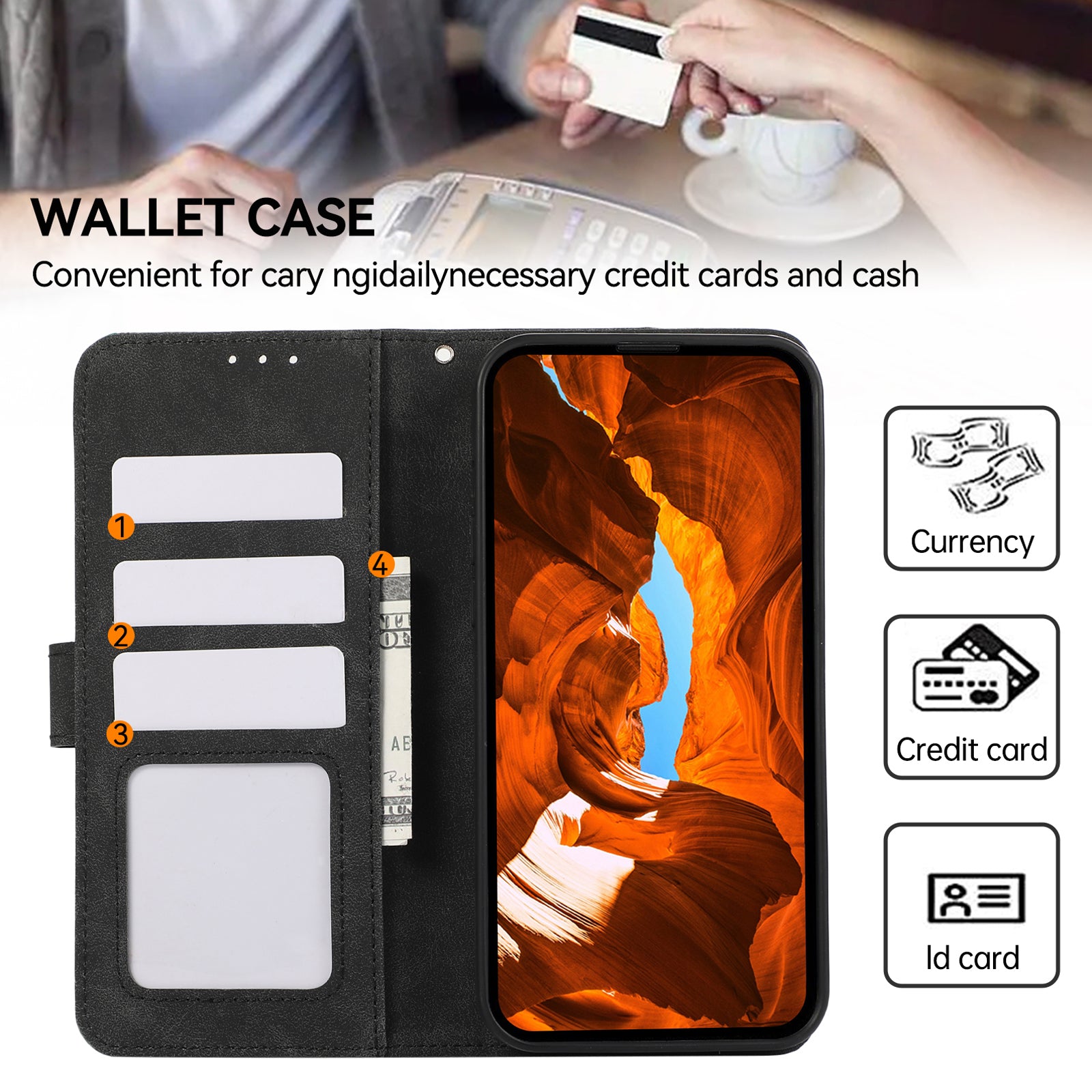 ABEEL PU Leather Phone Protective Cover For iPhone 12 Pro Max 6.7 inch RFID Blocking Stand Phone Shell
