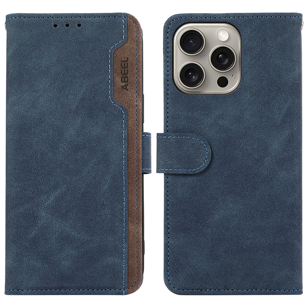 ABEEL PU Leather Phone Protective Cover For iPhone 12 Pro Max 6.7 inch RFID Blocking Stand Phone Shell