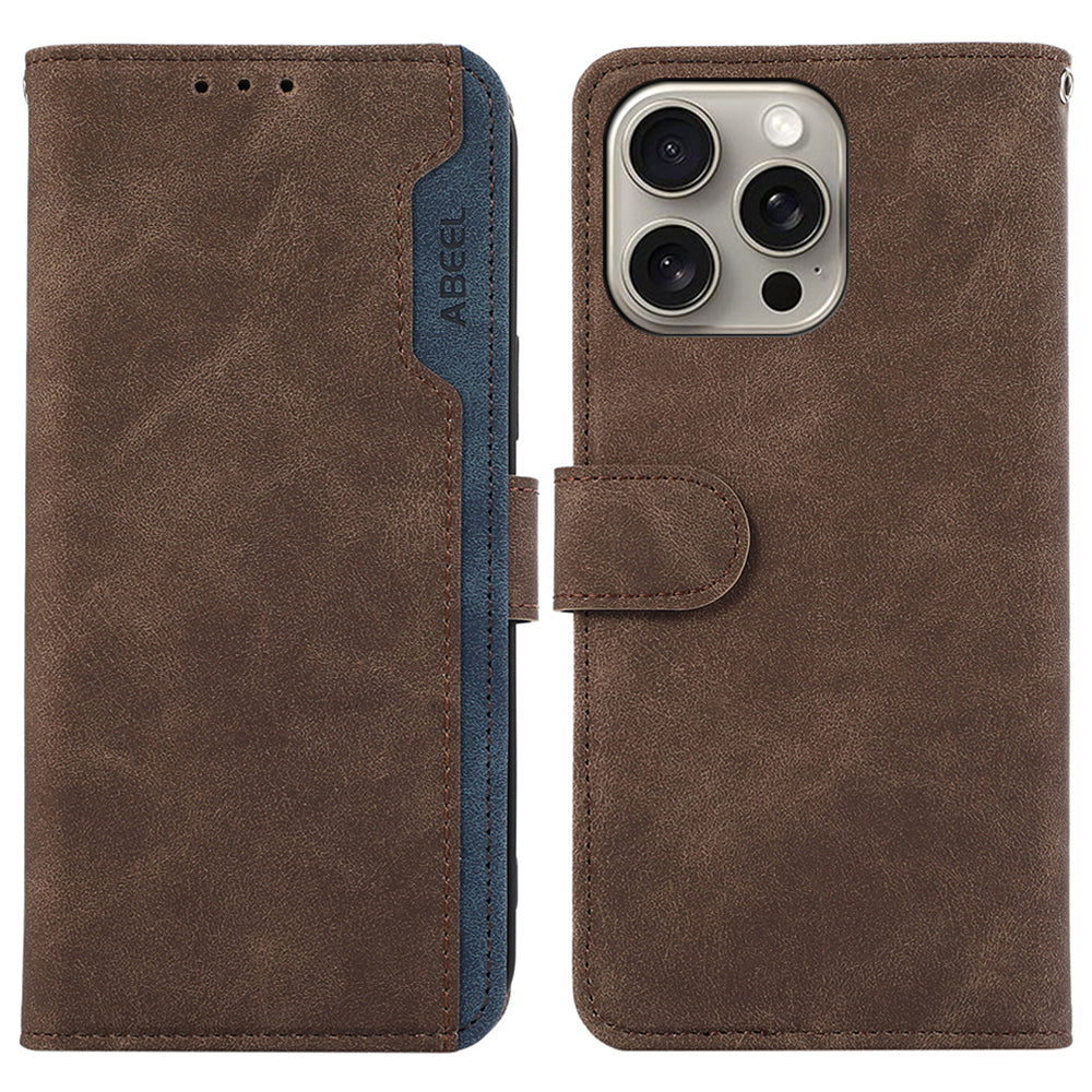 ABEEL PU Leather Phone Protective Cover For iPhone 12 Pro Max 6.7 inch RFID Blocking Stand Phone Shell