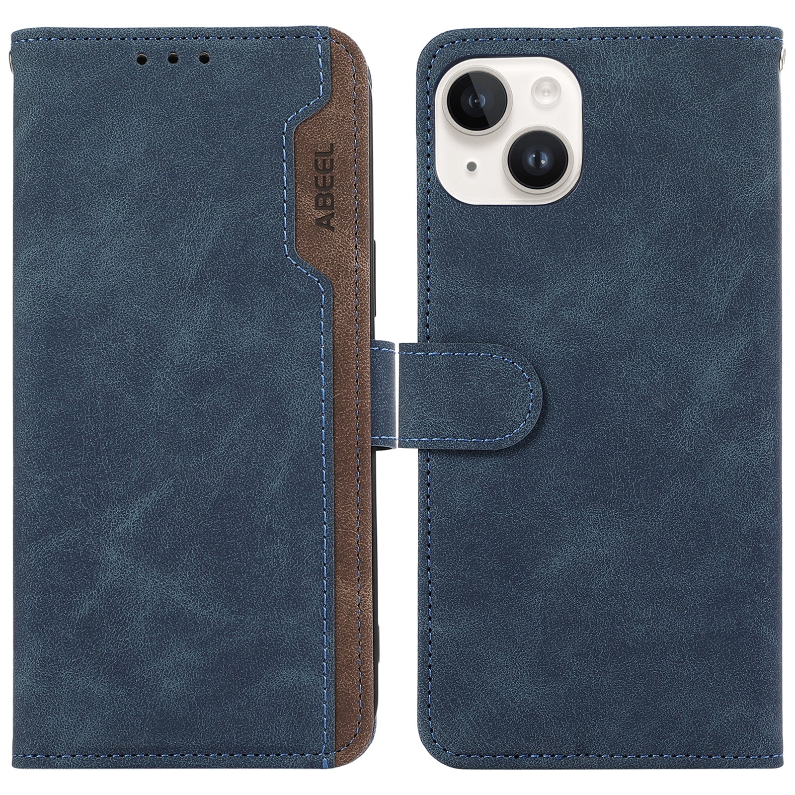 ABEEL For iPhone 13 6.1 inch Magnetic Phone Case PU Leather RFID Blocking Wallet Cover