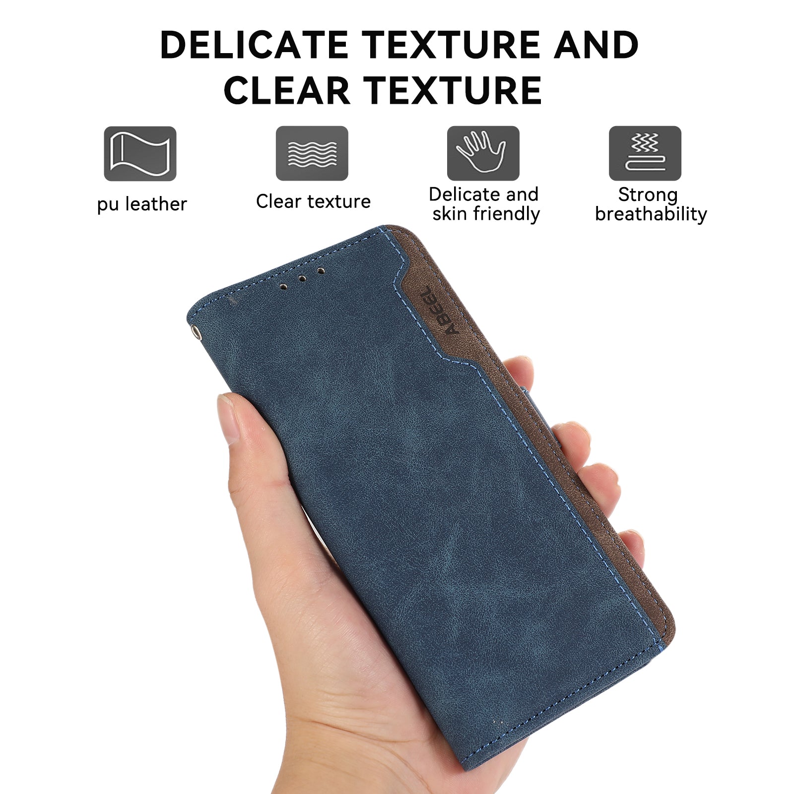 ABEEL For iPhone 13 6.1 inch Magnetic Phone Case PU Leather RFID Blocking Wallet Cover