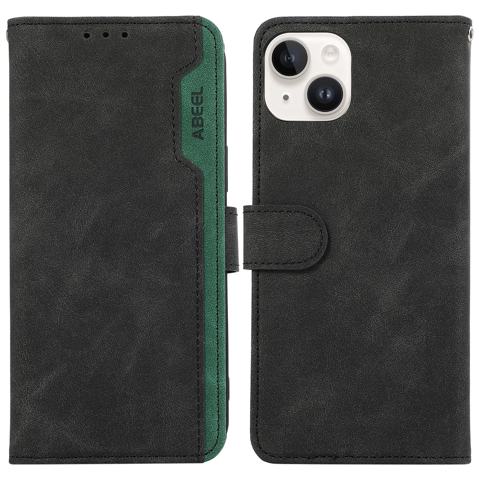 ABEEL For iPhone 13 6.1 inch Magnetic Phone Case PU Leather RFID Blocking Wallet Cover