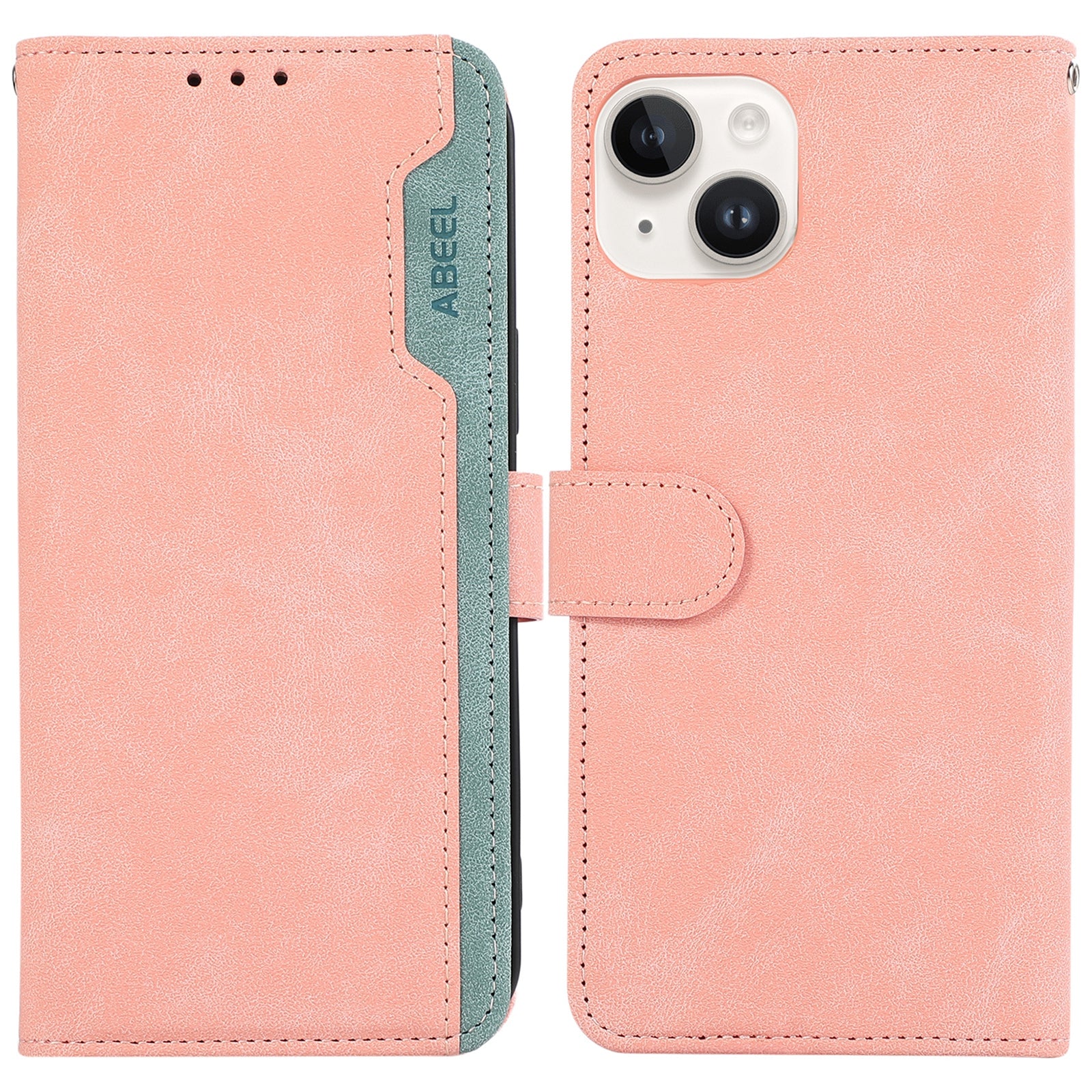 ABEEL For iPhone 13 6.1 inch Magnetic Phone Case PU Leather RFID Blocking Wallet Cover