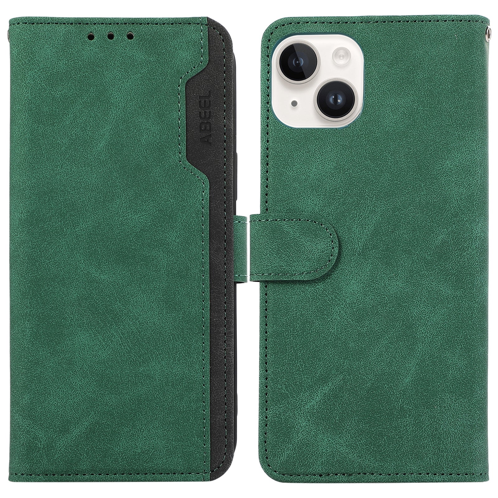 ABEEL For iPhone 13 6.1 inch Magnetic Phone Case PU Leather RFID Blocking Wallet Cover