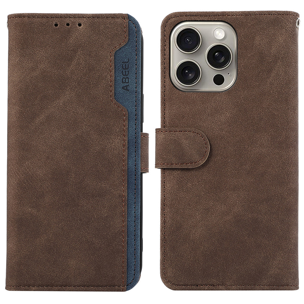 ABEEL For iPhone 12 / 12 Pro Case Color Matching RFID Blocking Leather Phone Cover with Wallet
