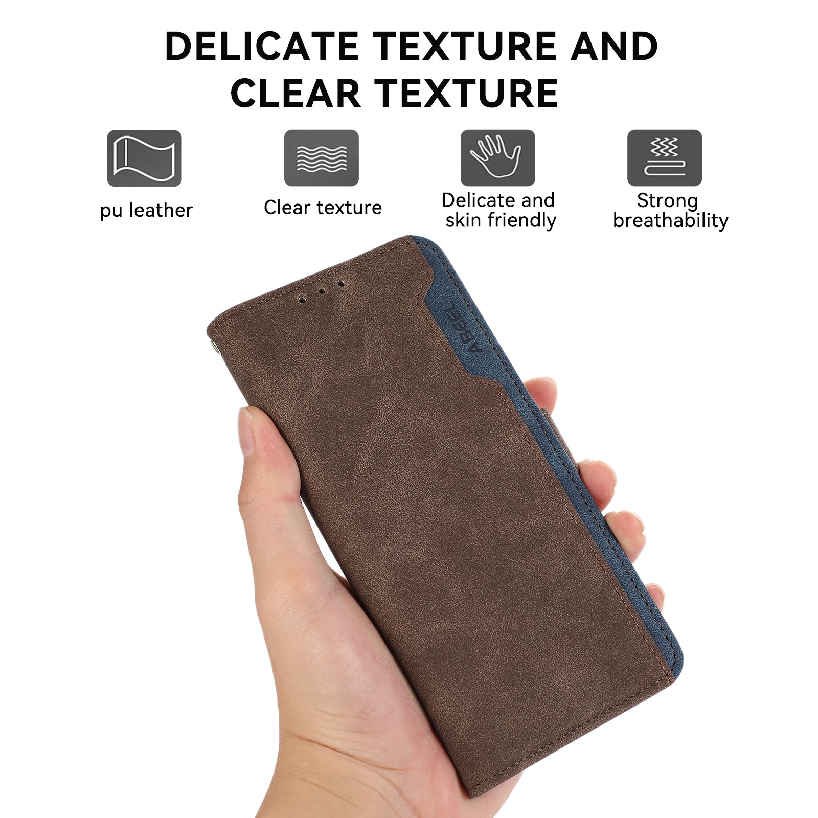 ABEEL For iPhone 12 / 12 Pro Case Color Matching RFID Blocking Leather Phone Cover with Wallet