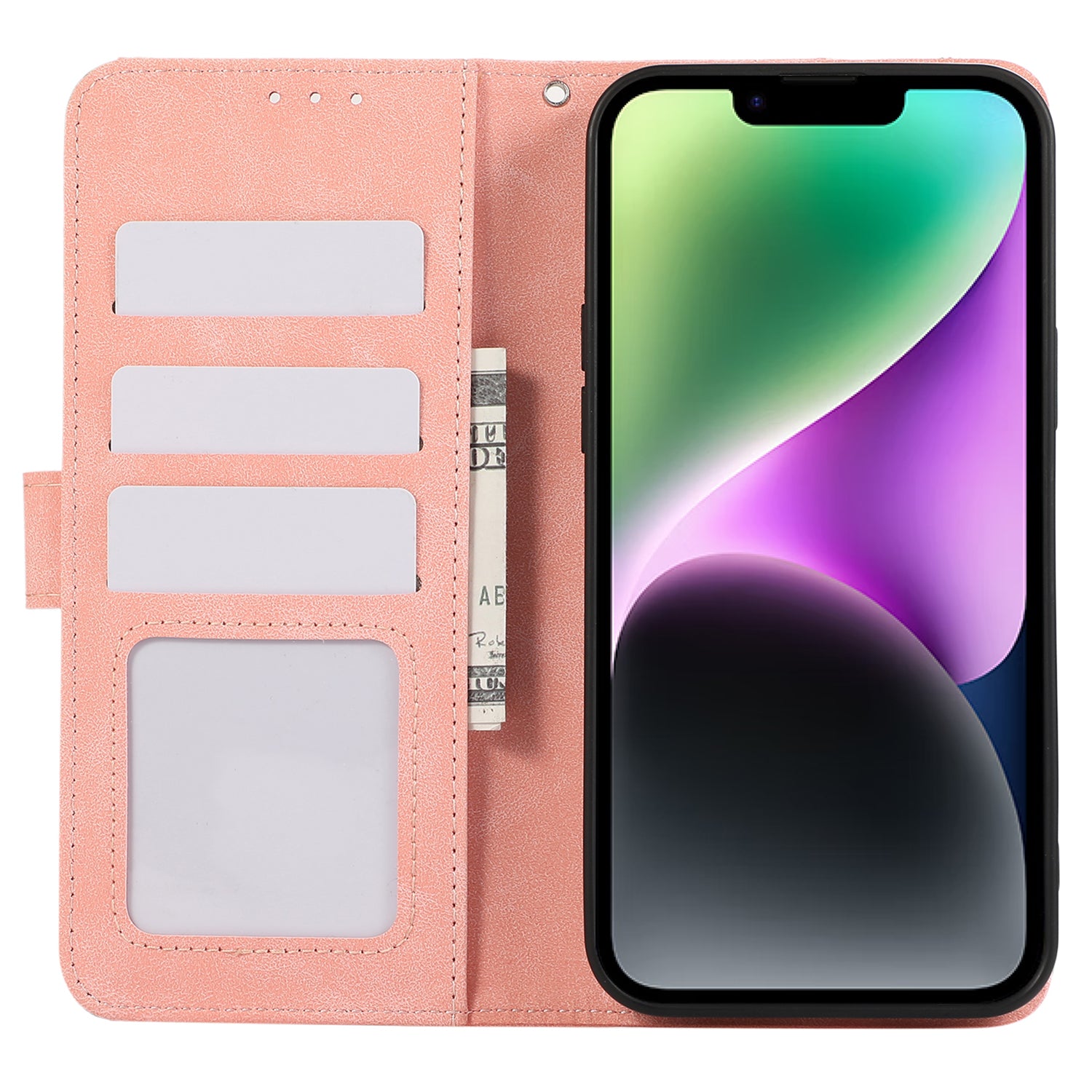 ABEEL For iPhone 14 Plus Wallet Case PU Leather RFID Blocking Flip Shockproof Phone Cover