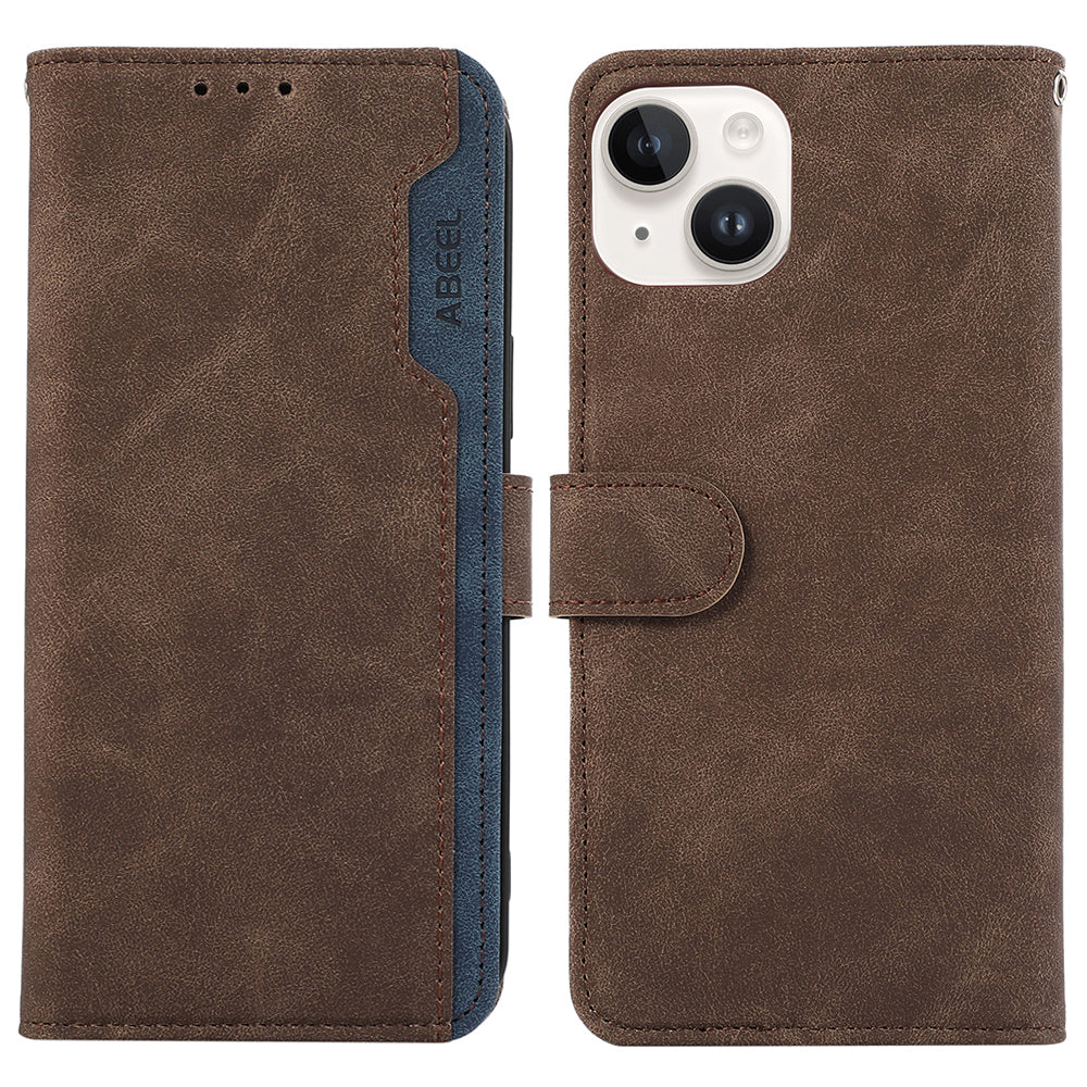 ABEEL For iPhone 14 Plus Wallet Case PU Leather RFID Blocking Flip Shockproof Phone Cover