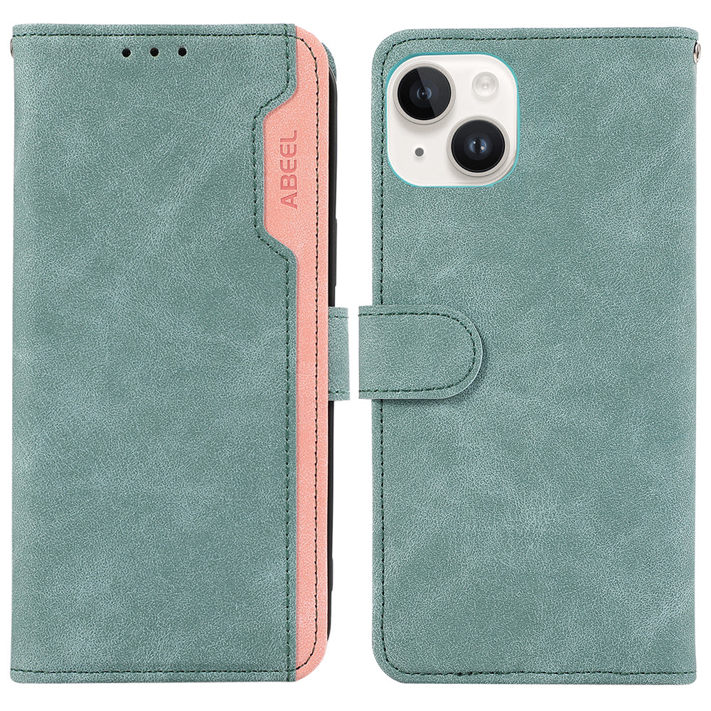 ABEEL For iPhone 14 Plus Wallet Case PU Leather RFID Blocking Flip Shockproof Phone Cover