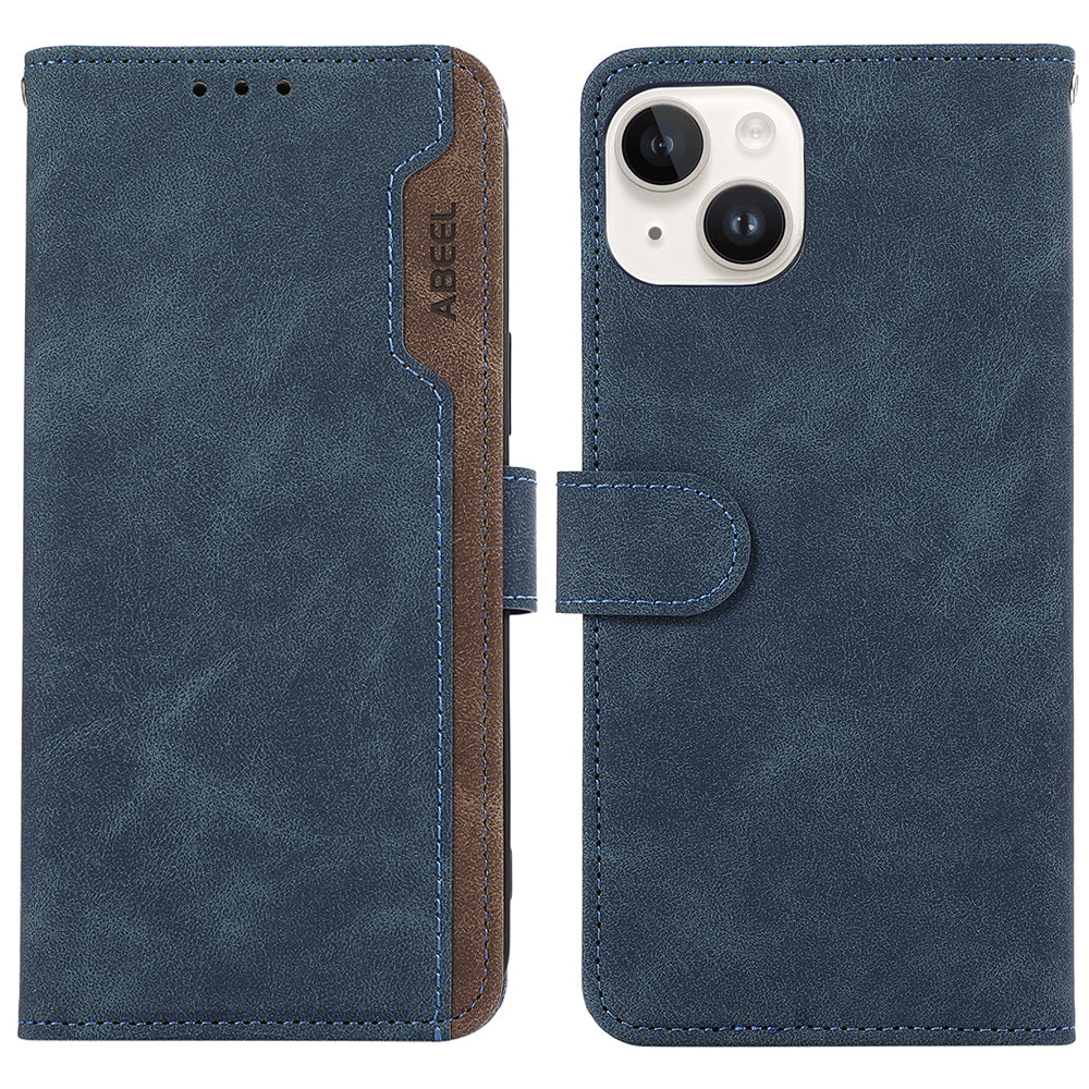ABEEL For iPhone 14 Plus Wallet Case PU Leather RFID Blocking Flip Shockproof Phone Cover
