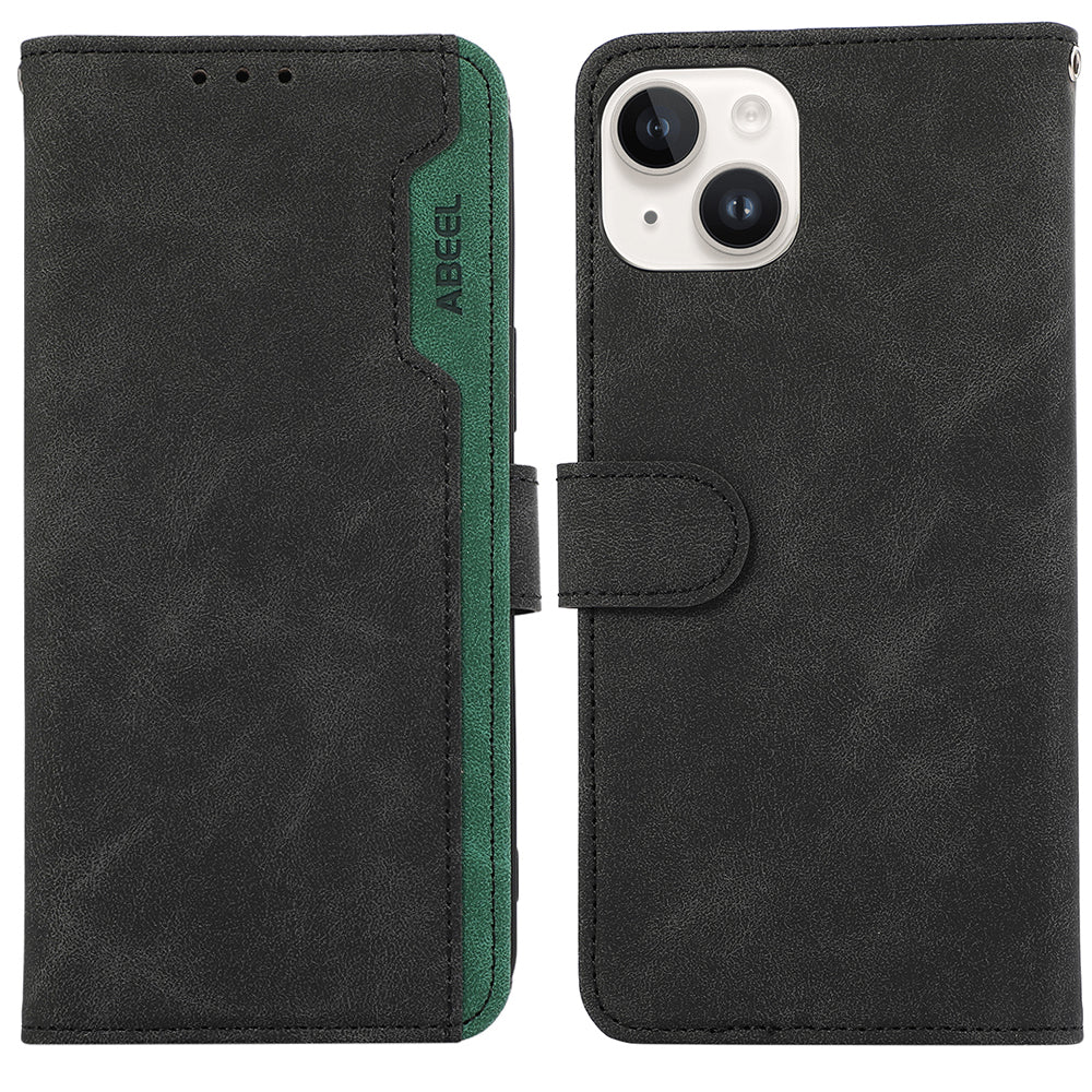 ABEEL For iPhone 14 Plus Wallet Case PU Leather RFID Blocking Flip Shockproof Phone Cover