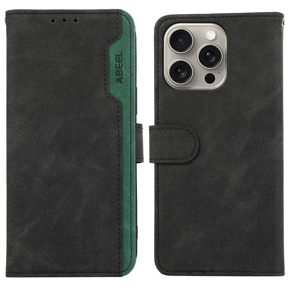 ABEEL For iPhone 13 Pro Wallet Case RFID Blocking Splicing Color Leather Phone Cover