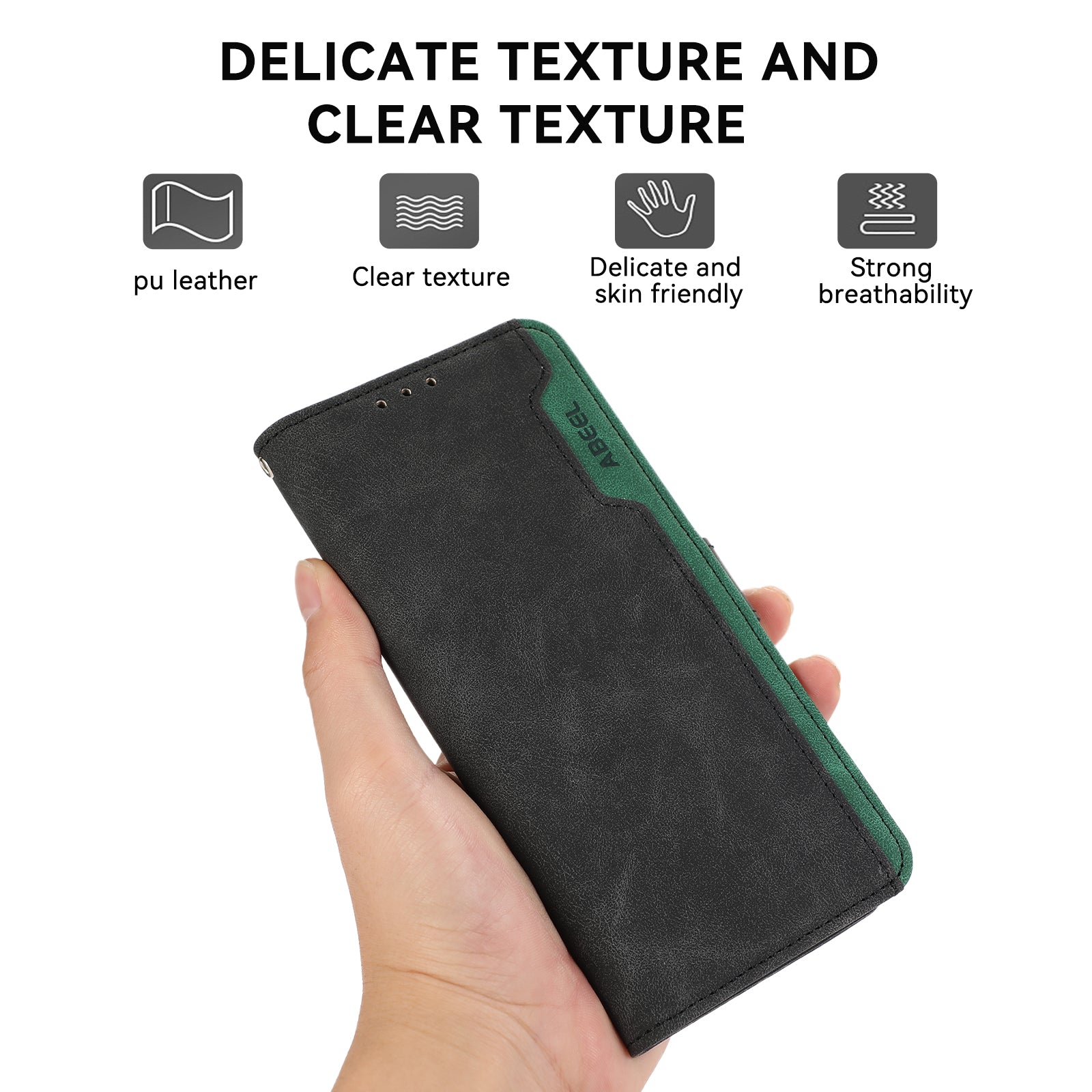 ABEEL For iPhone 13 Pro Wallet Case RFID Blocking Splicing Color Leather Phone Cover