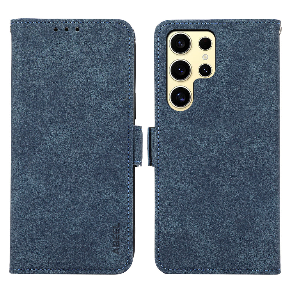ABEEL For Samsung Galaxy S24 Ultra Case Magnetic Clasp RFID Blocking Leather Phone Cover
