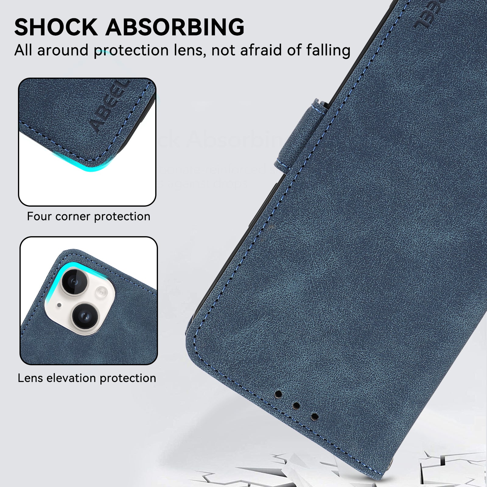 ABEEL For Samsung Galaxy S24 Ultra Case Magnetic Clasp RFID Blocking Leather Phone Cover