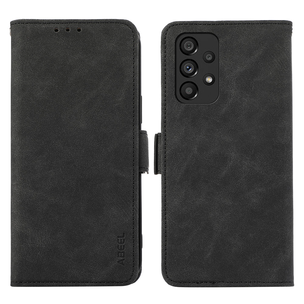 ABEEL For Samsung Galaxy A33 5G Case PU Leather RFID Blocking 3 Card Slots Stand Phone Cover