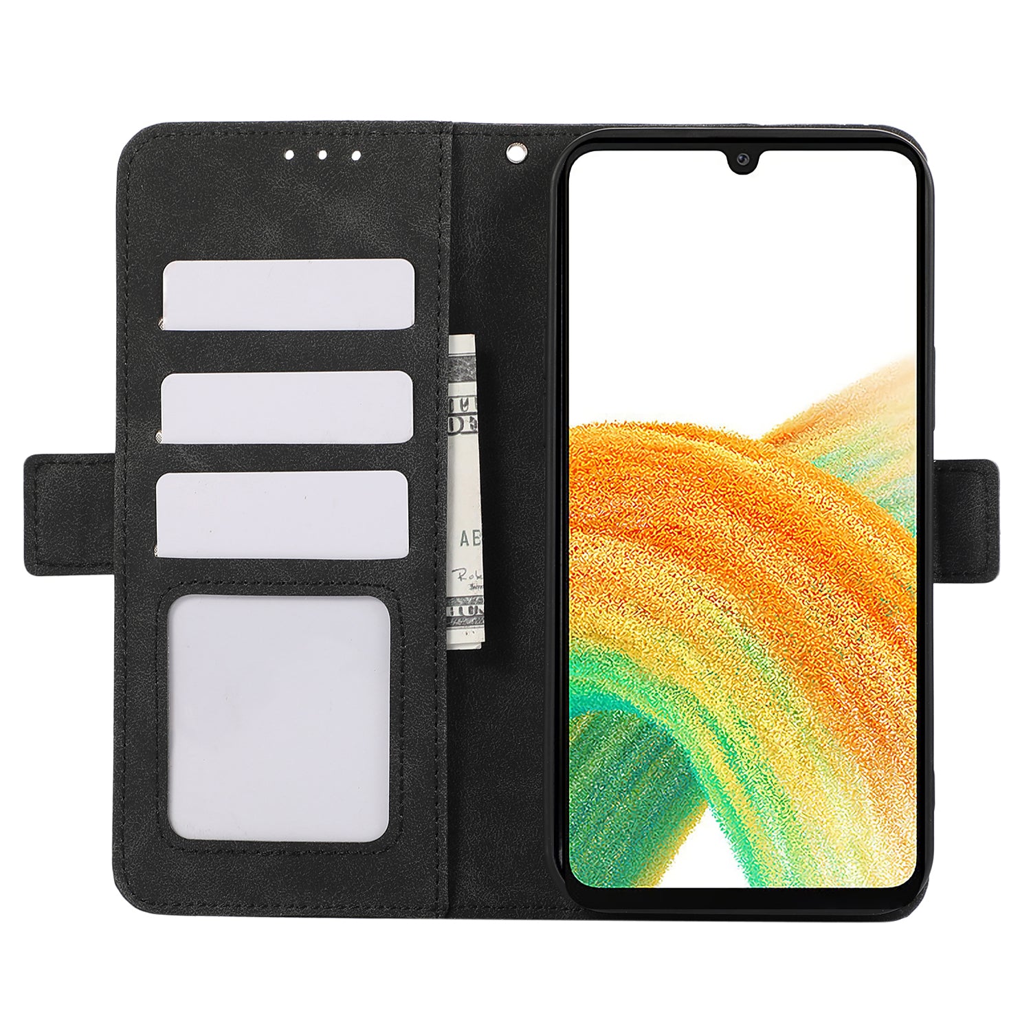 ABEEL For Samsung Galaxy A33 5G Case PU Leather RFID Blocking 3 Card Slots Stand Phone Cover