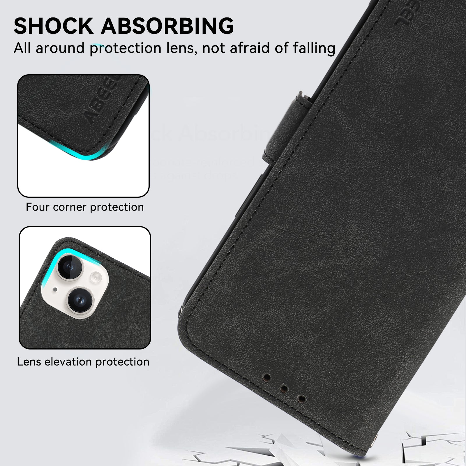 ABEEL For Samsung Galaxy A33 5G Case PU Leather RFID Blocking 3 Card Slots Stand Phone Cover