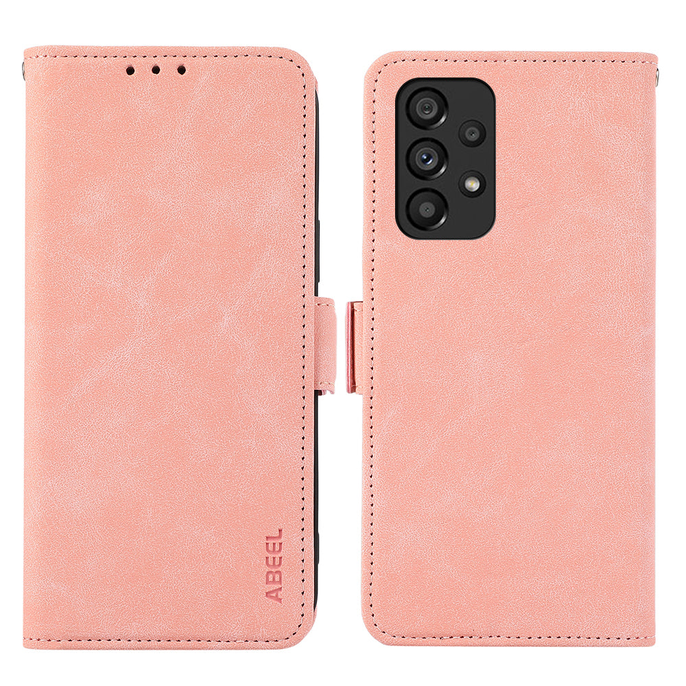 ABEEL For Samsung Galaxy A33 5G Case PU Leather RFID Blocking 3 Card Slots Stand Phone Cover