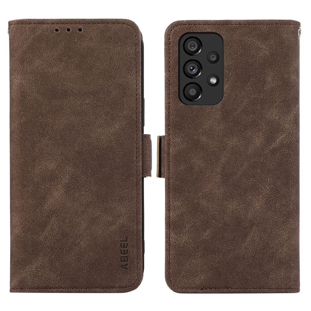 ABEEL For Samsung Galaxy A33 5G Case PU Leather RFID Blocking 3 Card Slots Stand Phone Cover