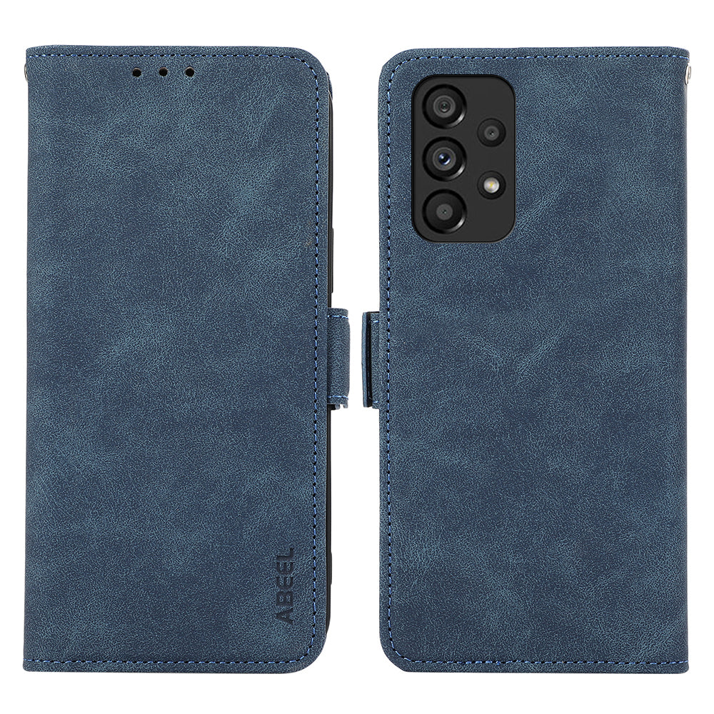 ABEEL For Samsung Galaxy A33 5G Case PU Leather RFID Blocking 3 Card Slots Stand Phone Cover