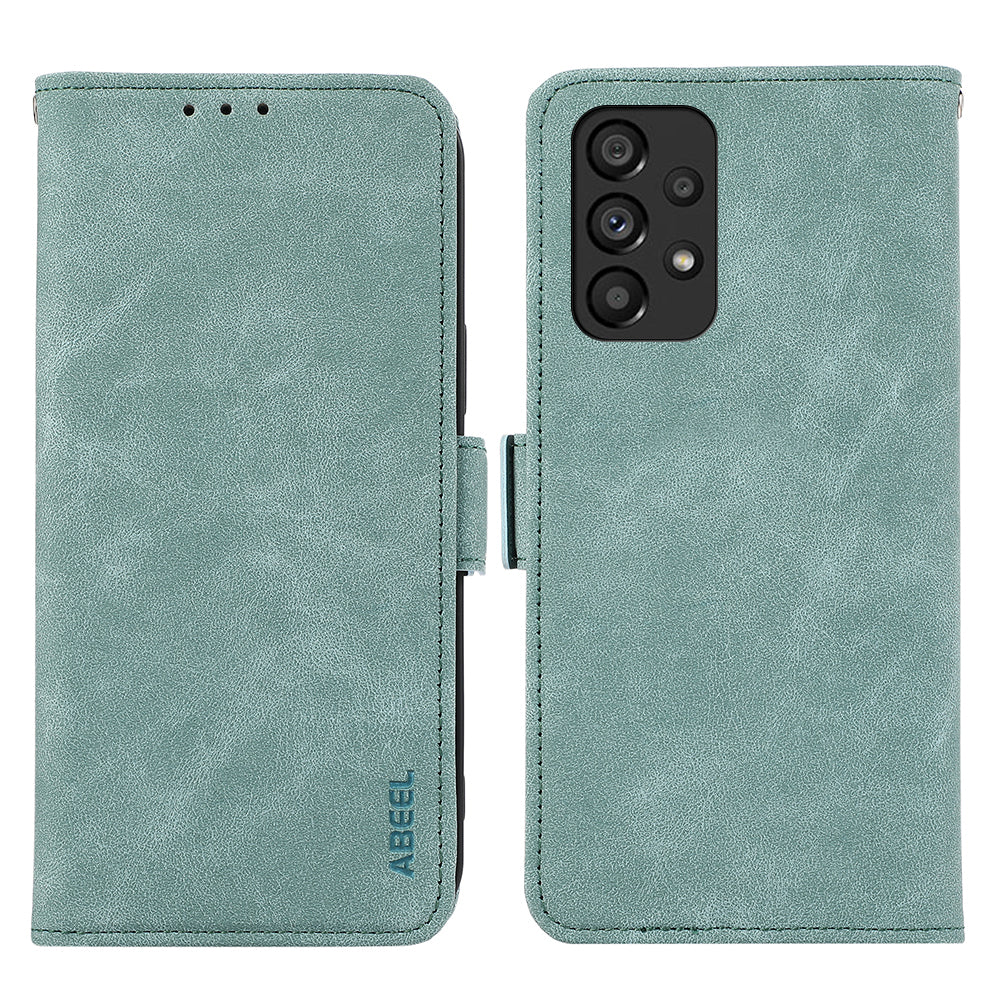 ABEEL For Samsung Galaxy A33 5G Case PU Leather RFID Blocking 3 Card Slots Stand Phone Cover