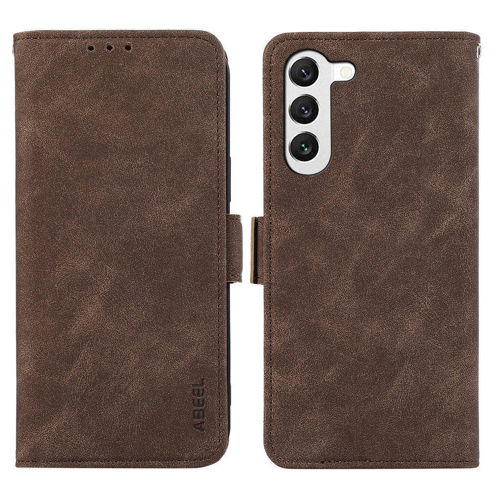 ABEEL For Samsung Galaxy S23+ Leather Case RFID Blocking Wallet Phone Cover Side Magnetic Clasp