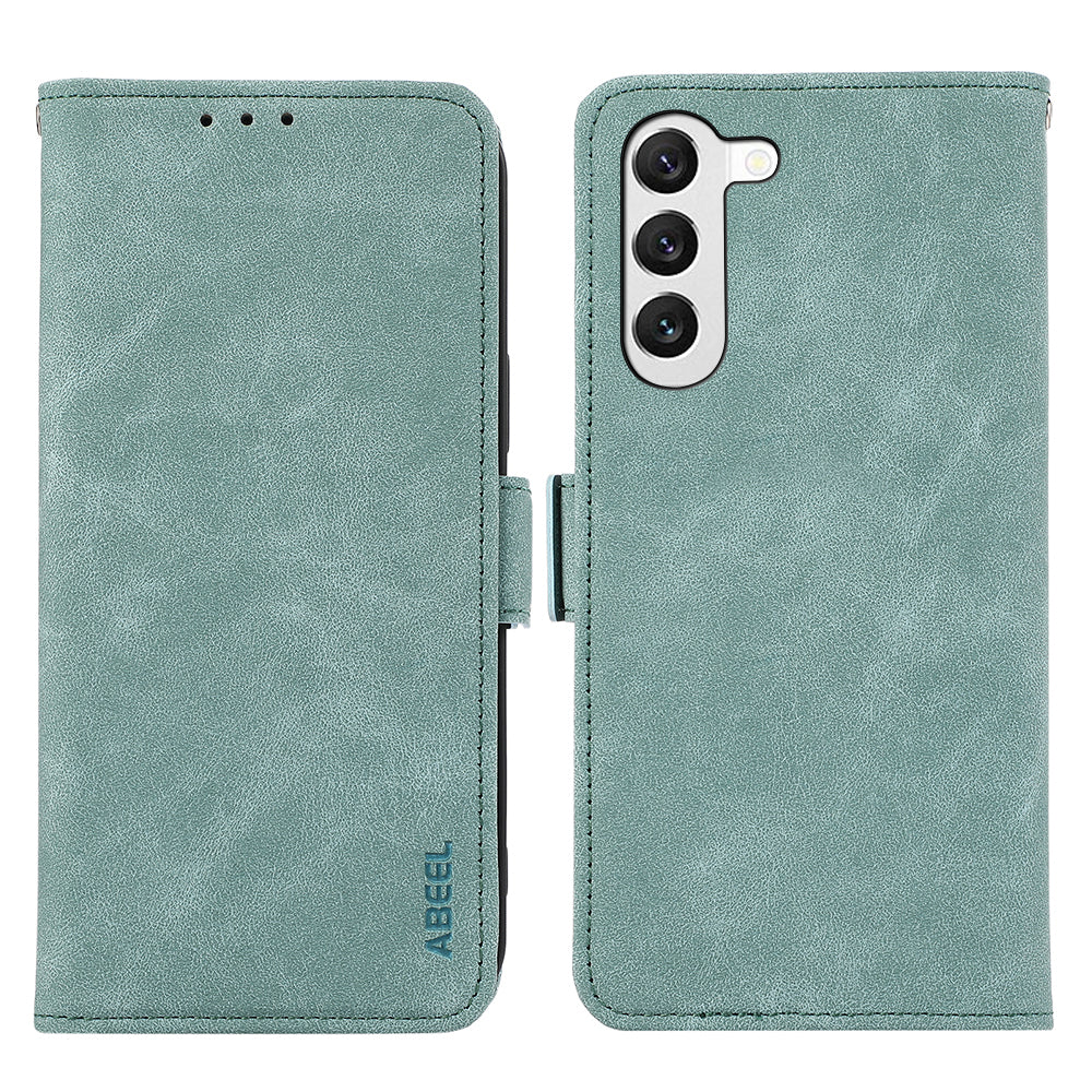 ABEEL For Samsung Galaxy S23+ Leather Case RFID Blocking Wallet Phone Cover Side Magnetic Clasp